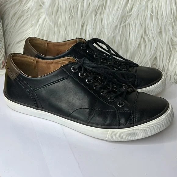 COACH Mens Shoes PERKINS TRAINER SNEAKER black leather Size 7. - Picture 3 of 14